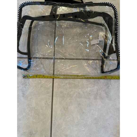 The Royal Standard NWT Clear Black White Handle Travel Makeup Zipper Bag - Picture 5 of 7
